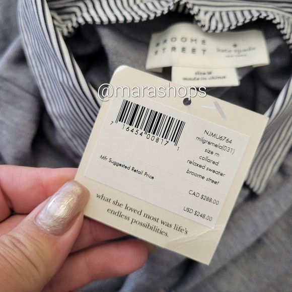 Kate Spade Broome Street Collared Relax Sweater - Picture 6 of 7